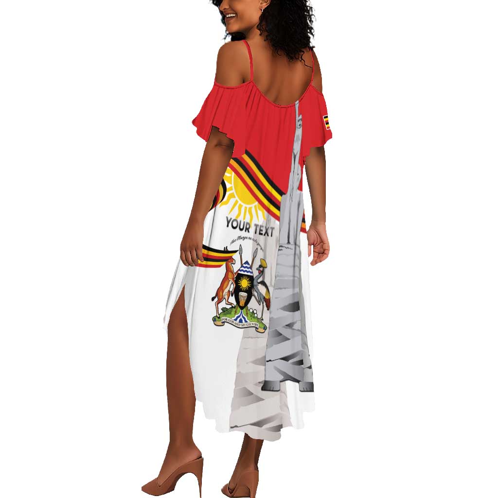 Uganda Independence Day Personalized Summer Maxi Dress Independence Monument - African Pride