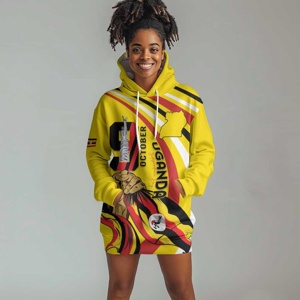 Jamhuri ya Uganda Hoodie Dress Happy Independence Day - African Pride