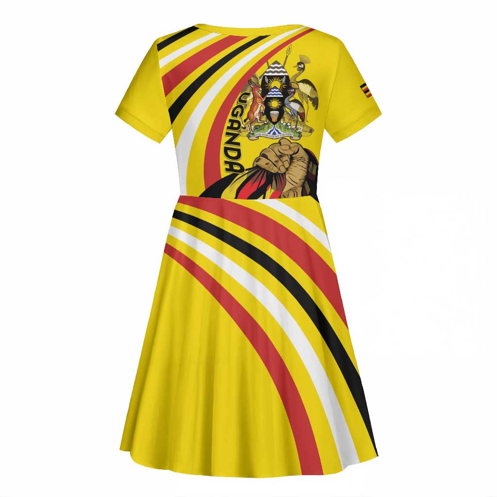 Jamhuri ya Uganda Kid Short Sleeve Dress Happy Independence Day - African Pride