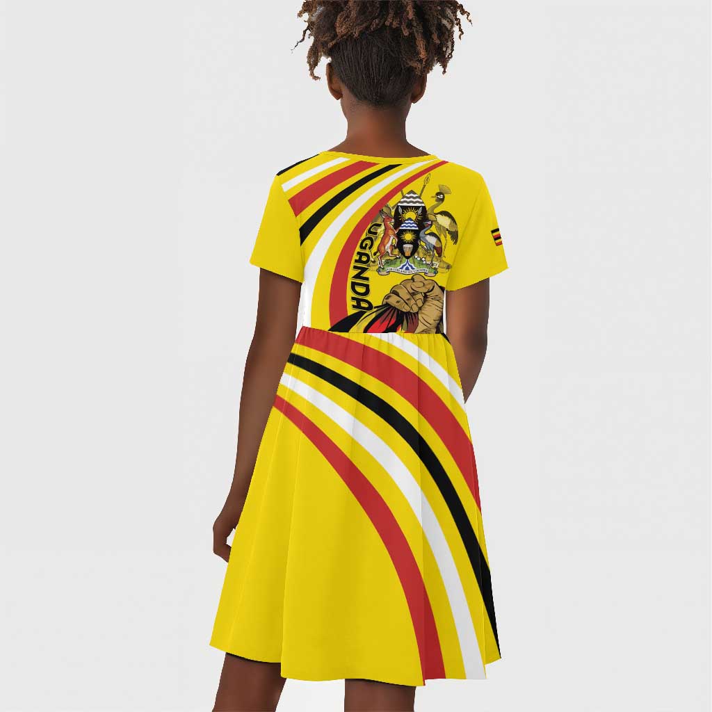 Jamhuri ya Uganda Kid Short Sleeve Dress Happy Independence Day - African Pride