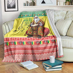 Afro Chirstmas in Senegal Blanket Black Santa Playing Djembe Drum - African Pride
