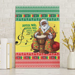 Afro Chirstmas in Senegal Canvas Wall Art Black Santa Playing Djembe Drum - African Pride
