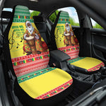 Afro Chirstmas in Senegal Car Seat Cover Black Santa Playing Djembe Drum - African Pride
