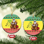 Afro Chirstmas in Senegal Ceramic Ornament Black Santa Playing Djembe Drum - African Pride