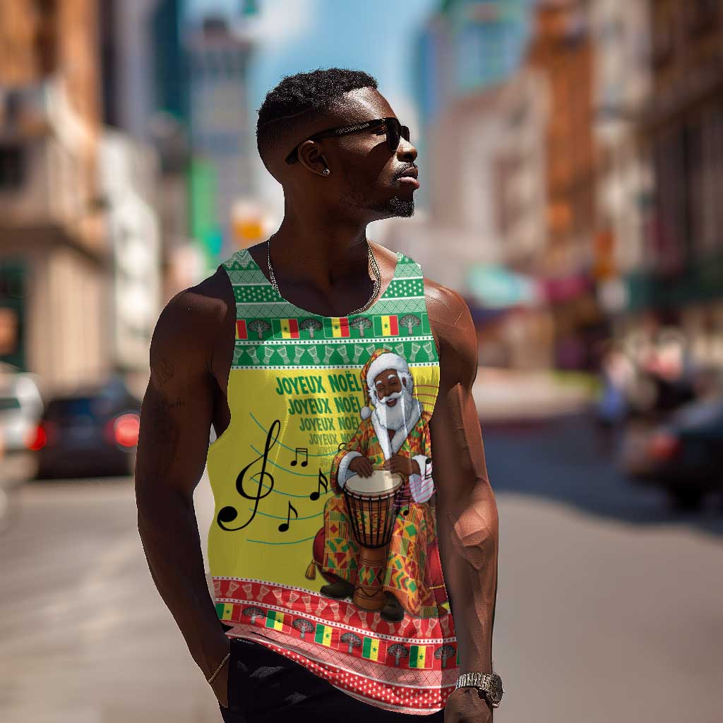 Afro Chirstmas in Senegal Men Tank Top Black Santa Playing Djembe Drum - African Pride