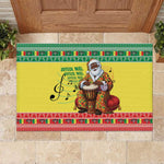 Afro Chirstmas in Senegal Rubber Doormat Black Santa Playing Djembe Drum - African Pride