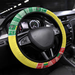 Afro Chirstmas in Senegal Steering Wheel Cover Black Santa Playing Djembe Drum - African Pride