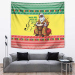 Afro Chirstmas in Senegal Tapestry Black Santa Playing Djembe Drum - African Pride