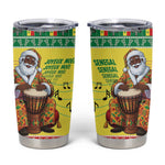 Afro Chirstmas in Senegal Tumbler Cup Black Santa Playing Djembe Drum - African Pride