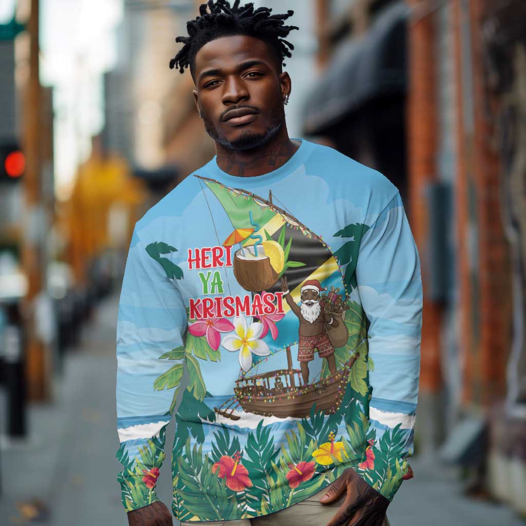 Afro Chirstmas in Tanzania Long Sleeve Shirt Heri ya Krismasi - African Pride