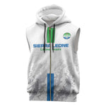 Custom Sierra Leone Football Sleeveless Zip Hoodie Grunge Style - African Pride