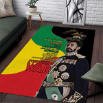 Jah Rastafari Area Rug Haile Selassie