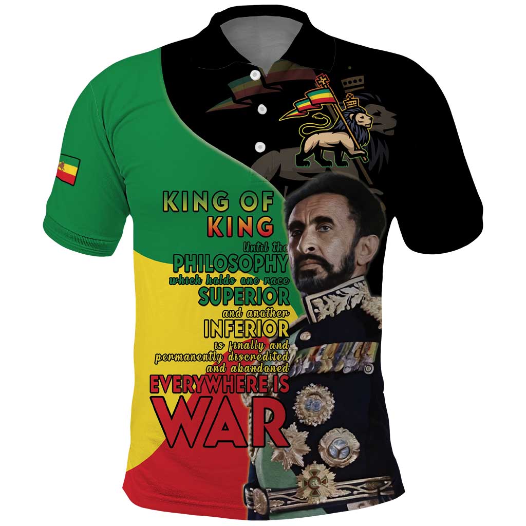 Jah Rastafari Polo Shirt Haile Selassie