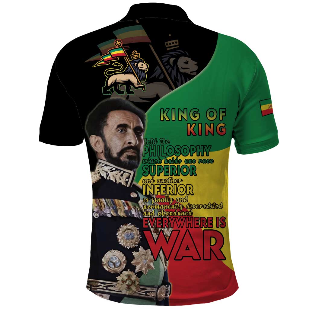 Jah Rastafari Polo Shirt Haile Selassie