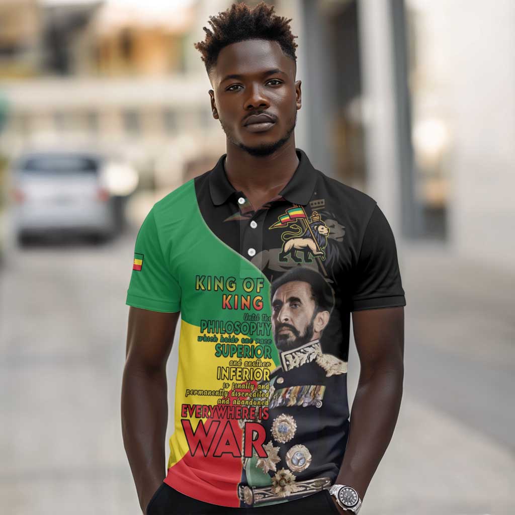 Jah Rastafari Polo Shirt Haile Selassie