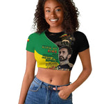 Jah Rastafari Raglan Cropped T shirt Haile Selassie