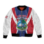 Personalised Afro Liberia Bomber Jacket Coat Of Arms With Flag Map - African Pattern