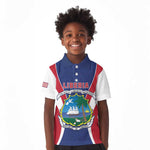 Personalised Afro Liberia Kid Polo Shirt Coat Of Arms With Flag Map - African Pattern