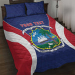 Personalised Afro Liberia Quilt Bed Set Coat Of Arms With Flag Map - African Pattern