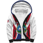 Personalised Afro Liberia Sherpa Hoodie Coat Of Arms With Flag Map - African Pattern
