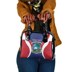 Personalised Afro Liberia Shoulder Handbag Coat Of Arms With Flag Map - African Pattern