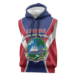 Personalised Afro Liberia Sleeveless Hoodie Coat Of Arms With Flag Map - African Pattern - African Pride