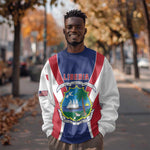 Personalised Afro Liberia Sweatshirt Coat Of Arms With Flag Map - African Pattern
