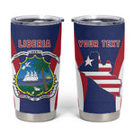 Personalised Afro Liberia Tumbler Cup Coat Of Arms With Flag Map - African Pattern