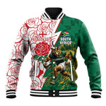 Personalized South Africa Combine England Rugby Baseball Jacket Springboks and Red Rose