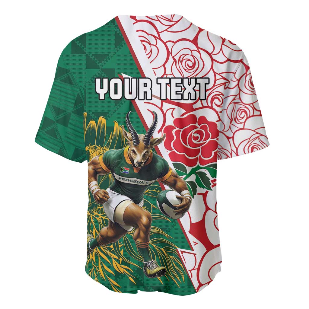 Personalized South Africa Combine England Rugby Baseball Jersey Springboks and Red Rose