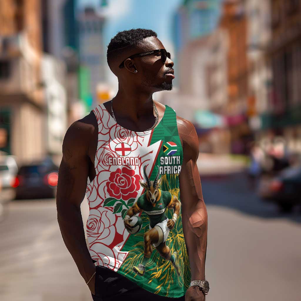 Personalized South Africa Combine England Rugby Men Tank Top Springboks and Red Rose