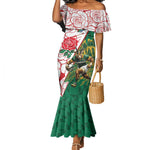 Personalized South Africa Combine England Rugby Mermaid Dress Springboks and Red Rose