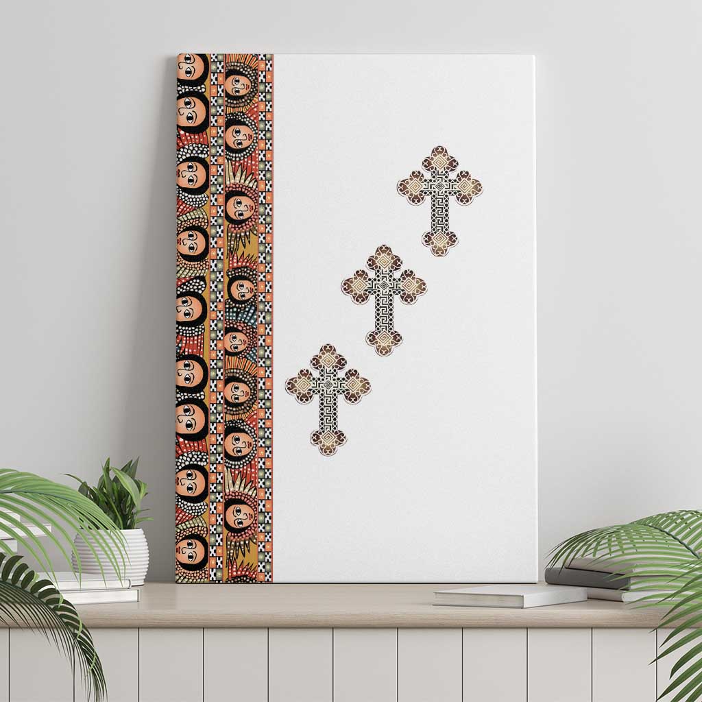 Ethiopia Angels Tilet With Cross Canvas Wall Art