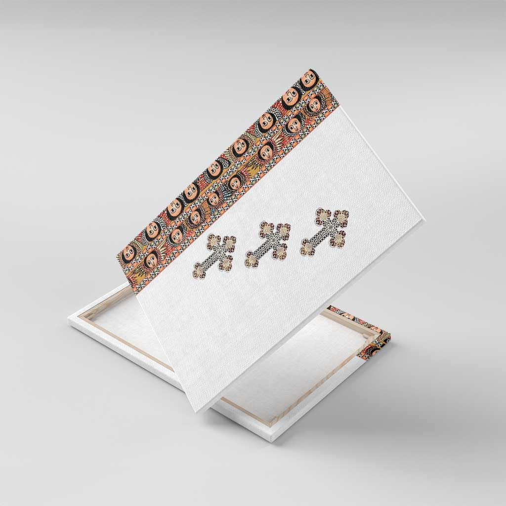 Ethiopia Angels Tilet With Cross Canvas Wall Art