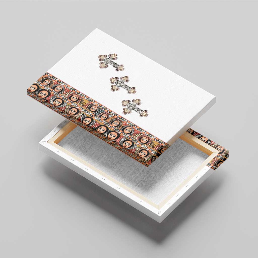 Ethiopia Angels Tilet With Cross Canvas Wall Art