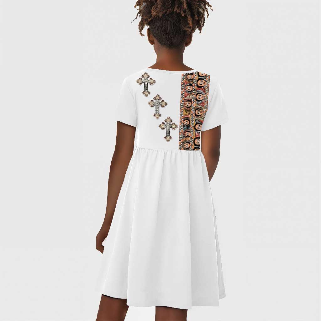 Ethiopia Angels Tilet With Cross Kid Short Sleeve Dress