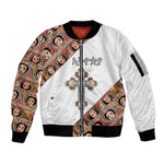 Personalized Ethiopia Sleeve Zip Bomber Jacket Ethiopian Orthodox Church Angel