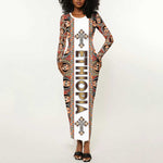 Personalized Ethiopia Long Sleeve Bodycon Dress Ethiopian Tewahedo Angel Orthodox LT15