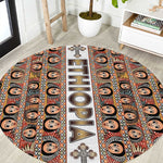 Personalized Ethiopia Round Carpet Ethiopian Tewahedo Angel Orthodox