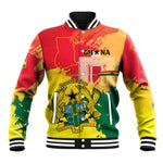 Personalized Ghana Republic Day Baseball Jacket Black Star Square - Grunge Style