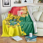 Ghana Republic Day Blanket Black Star Square - Grunge Style