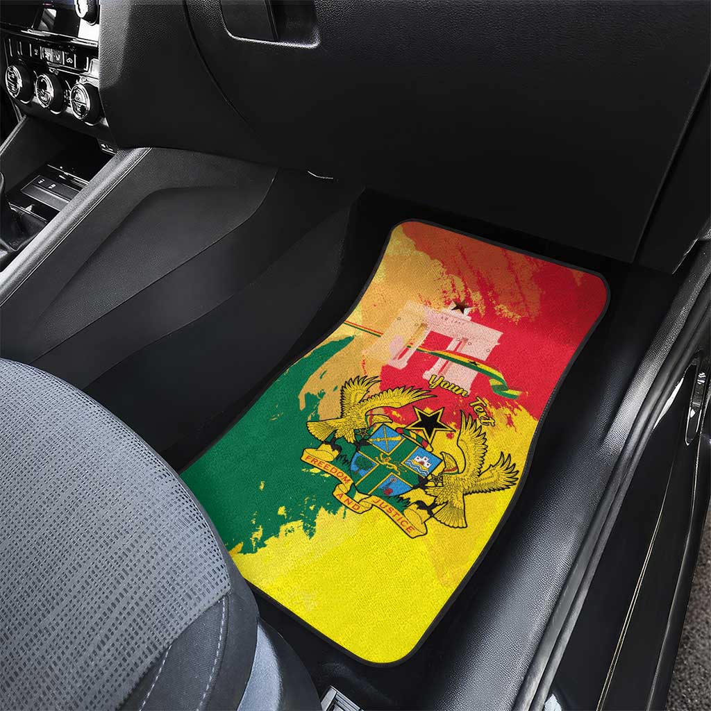 Ghana Republic Day Car Mats Black Star Square - Grunge Style