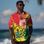 Personalized Ghana Republic Day Hawaiian Shirt Black Star Square - Grunge Style