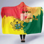 Ghana Republic Day Hooded Blanket Black Star Square - Grunge Style