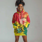 Personalized Ghana Republic Day Hoodie Dress Black Star Square - Grunge Style