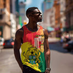 Personalized Ghana Republic Day Men Tank Top Black Star Square - Grunge Style