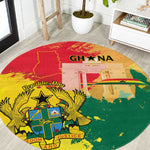Ghana Republic Day Round Carpet Black Star Square - Grunge Style