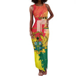 Personalized Ghana Republic Day Tank Maxi Dress Black Star Square - Grunge Style