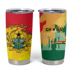 Personalized Ghana Republic Day Tumbler Cup Black Star Square - Grunge Style