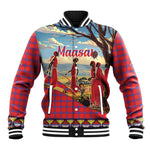 Maasai Adumu Dance Baseball Jacket Shuka Pattern - Kenya Safari